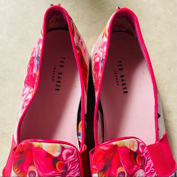 Ted Baker Thfia Pink Floral Pointy Toe Sneakers - Picture 3 of 7